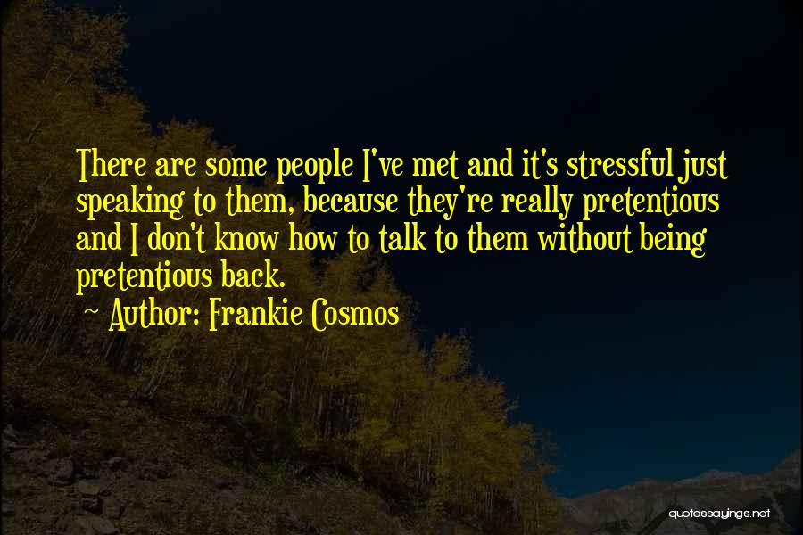 Frankie Cosmos Quotes: There Are Some People I've Met And It's Stressful Just Speaking To Them, Because They're Really Pretentious And I Don't