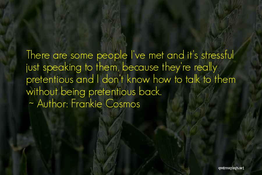 Frankie Cosmos Quotes: There Are Some People I've Met And It's Stressful Just Speaking To Them, Because They're Really Pretentious And I Don't