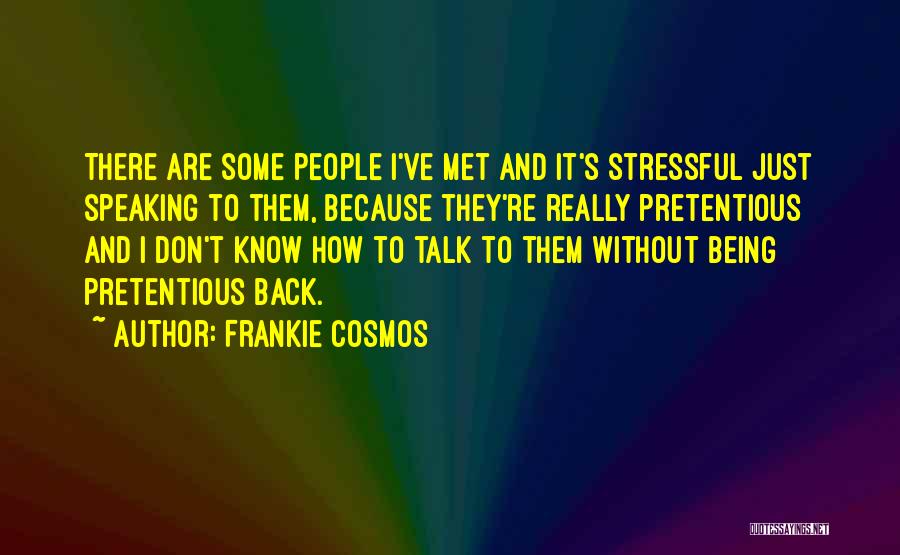 Frankie Cosmos Quotes: There Are Some People I've Met And It's Stressful Just Speaking To Them, Because They're Really Pretentious And I Don't