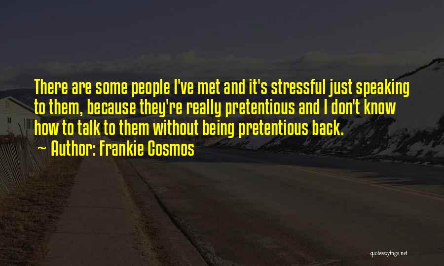 Frankie Cosmos Quotes: There Are Some People I've Met And It's Stressful Just Speaking To Them, Because They're Really Pretentious And I Don't