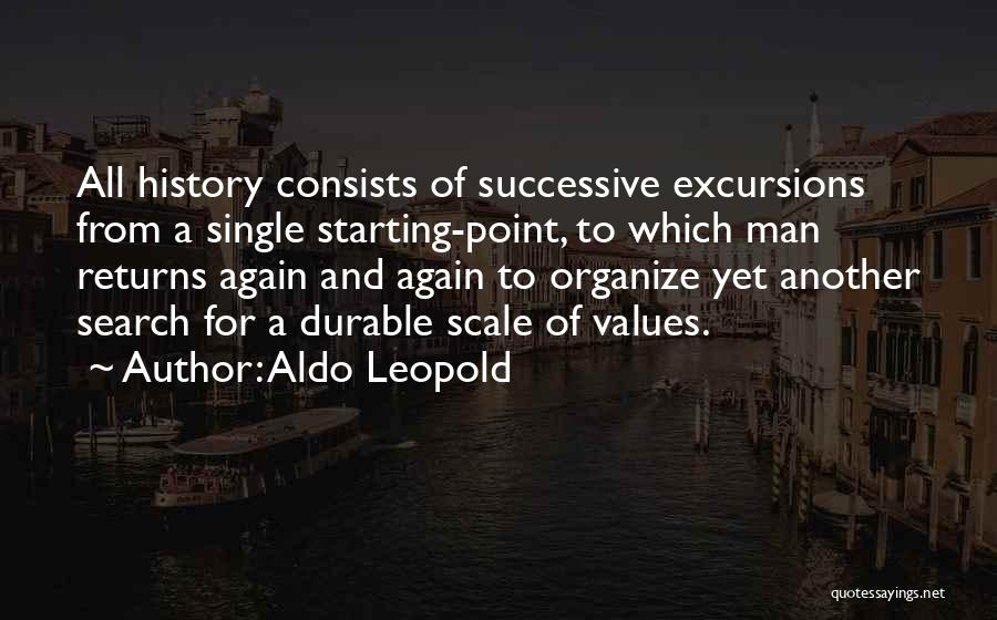 Aldo Leopold Quotes: All History Consists Of Successive Excursions From A Single Starting-point, To Which Man Returns Again And Again To Organize Yet