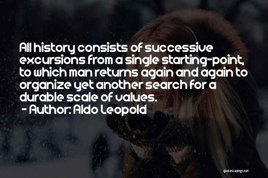 Aldo Leopold Quotes: All History Consists Of Successive Excursions From A Single Starting-point, To Which Man Returns Again And Again To Organize Yet