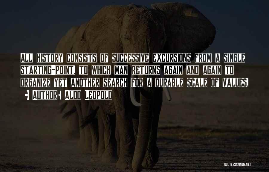 Aldo Leopold Quotes: All History Consists Of Successive Excursions From A Single Starting-point, To Which Man Returns Again And Again To Organize Yet