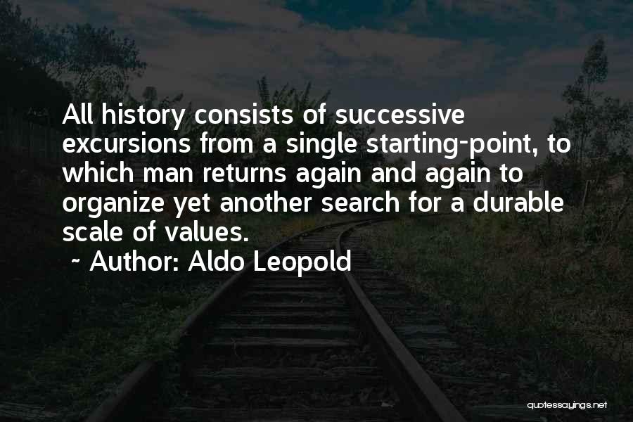 Aldo Leopold Quotes: All History Consists Of Successive Excursions From A Single Starting-point, To Which Man Returns Again And Again To Organize Yet