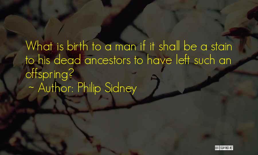 Philip Sidney Quotes: What Is Birth To A Man If It Shall Be A Stain To His Dead Ancestors To Have Left Such