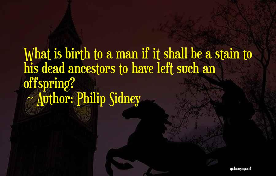 Philip Sidney Quotes: What Is Birth To A Man If It Shall Be A Stain To His Dead Ancestors To Have Left Such