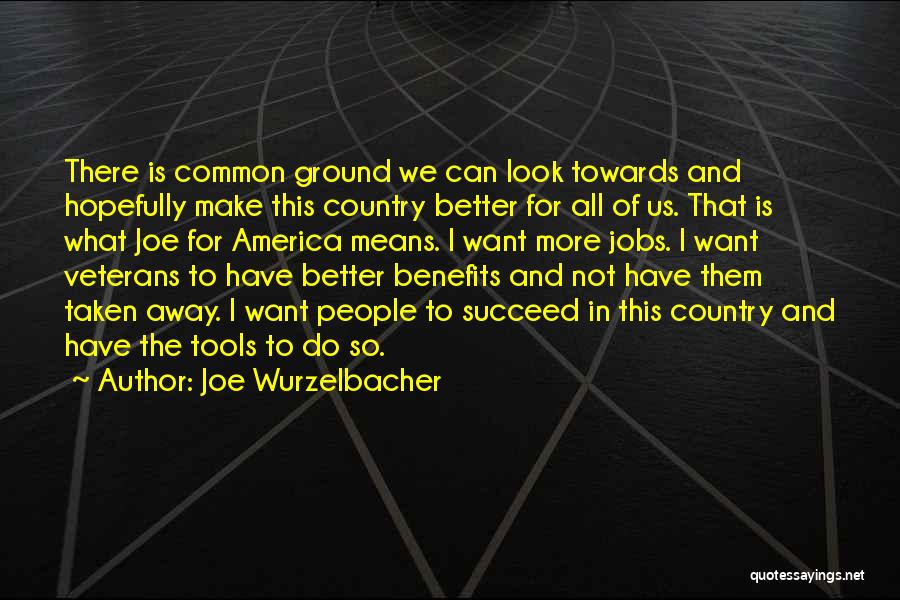 Joe Wurzelbacher Quotes: There Is Common Ground We Can Look Towards And Hopefully Make This Country Better For All Of Us. That Is