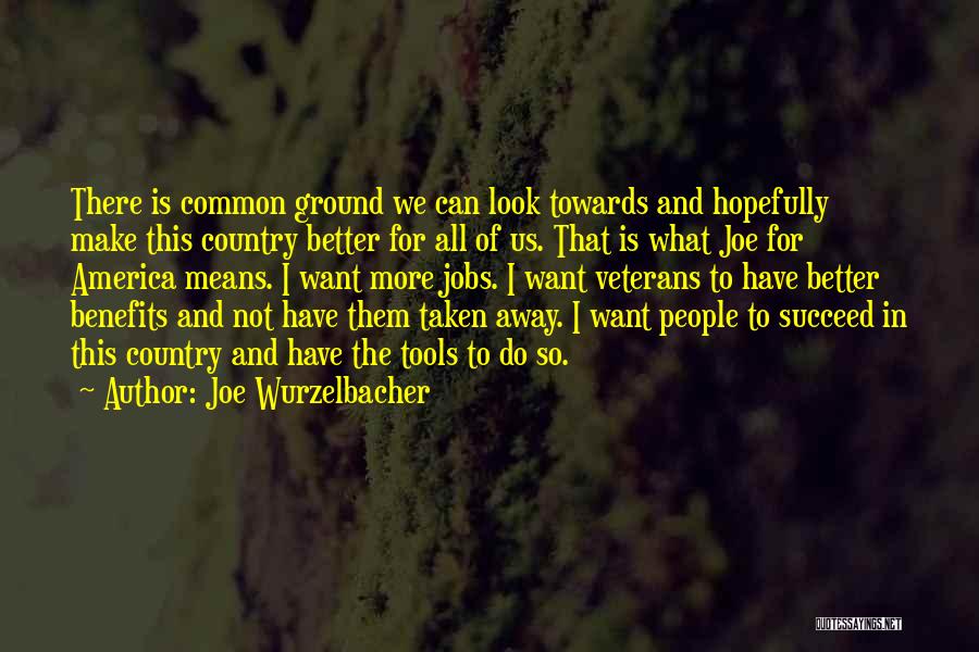 Joe Wurzelbacher Quotes: There Is Common Ground We Can Look Towards And Hopefully Make This Country Better For All Of Us. That Is