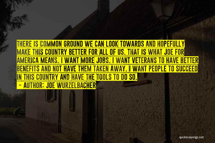 Joe Wurzelbacher Quotes: There Is Common Ground We Can Look Towards And Hopefully Make This Country Better For All Of Us. That Is