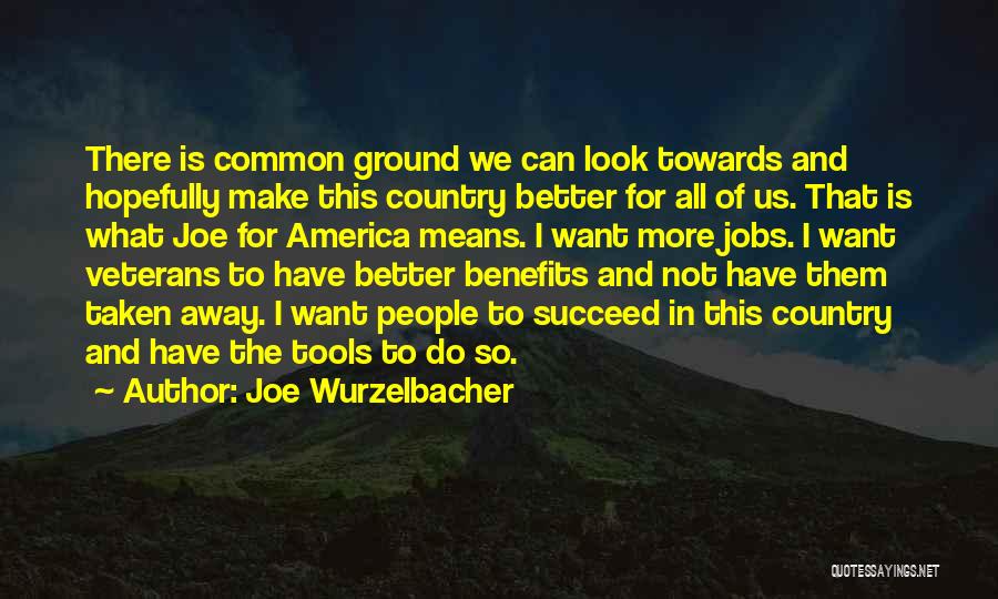 Joe Wurzelbacher Quotes: There Is Common Ground We Can Look Towards And Hopefully Make This Country Better For All Of Us. That Is