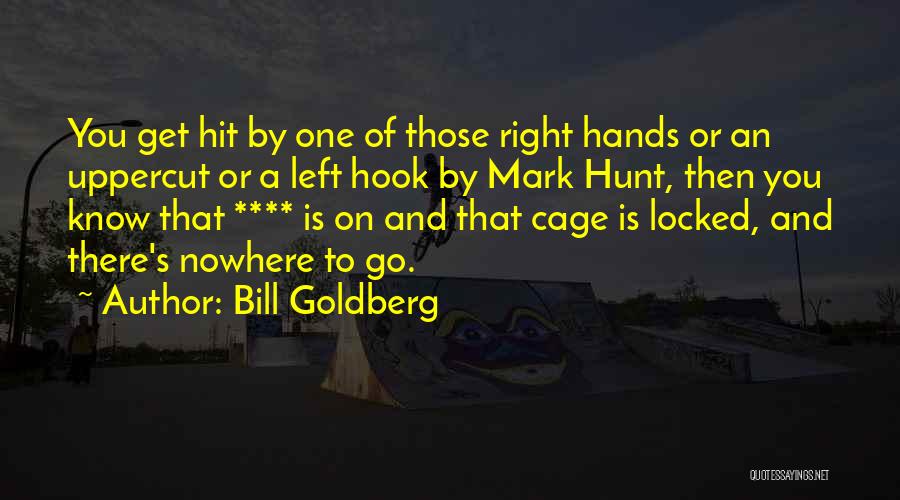 Bill Goldberg Quotes: You Get Hit By One Of Those Right Hands Or An Uppercut Or A Left Hook By Mark Hunt, Then