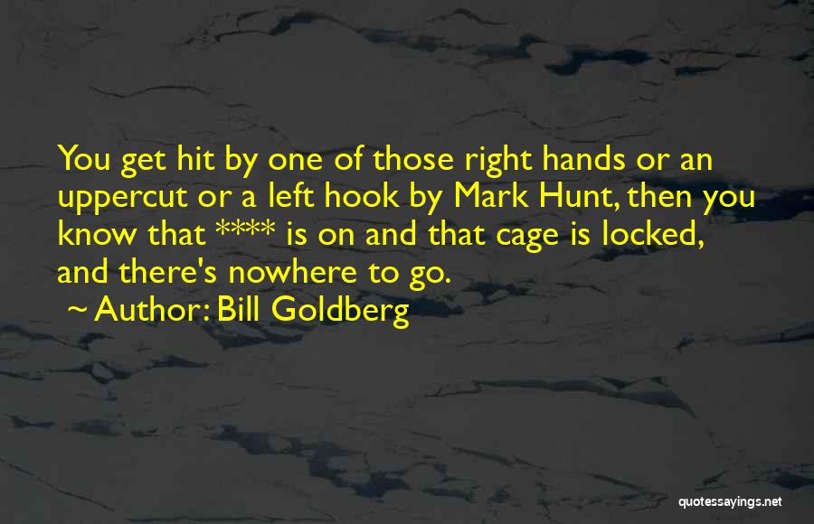 Bill Goldberg Quotes: You Get Hit By One Of Those Right Hands Or An Uppercut Or A Left Hook By Mark Hunt, Then