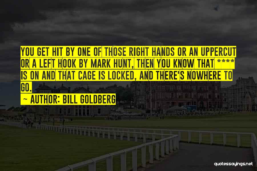 Bill Goldberg Quotes: You Get Hit By One Of Those Right Hands Or An Uppercut Or A Left Hook By Mark Hunt, Then