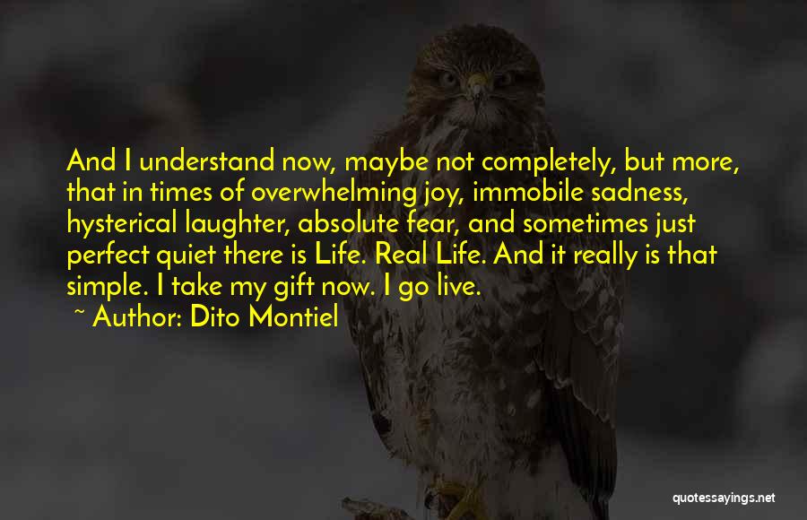 Dito Montiel Quotes: And I Understand Now, Maybe Not Completely, But More, That In Times Of Overwhelming Joy, Immobile Sadness, Hysterical Laughter, Absolute