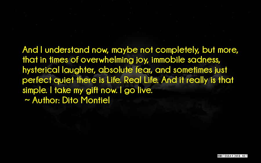 Dito Montiel Quotes: And I Understand Now, Maybe Not Completely, But More, That In Times Of Overwhelming Joy, Immobile Sadness, Hysterical Laughter, Absolute