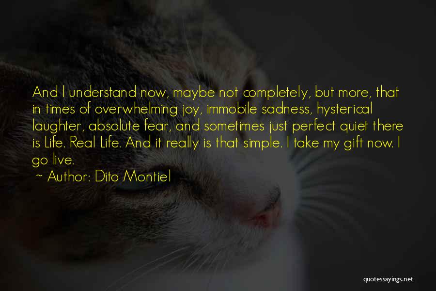 Dito Montiel Quotes: And I Understand Now, Maybe Not Completely, But More, That In Times Of Overwhelming Joy, Immobile Sadness, Hysterical Laughter, Absolute