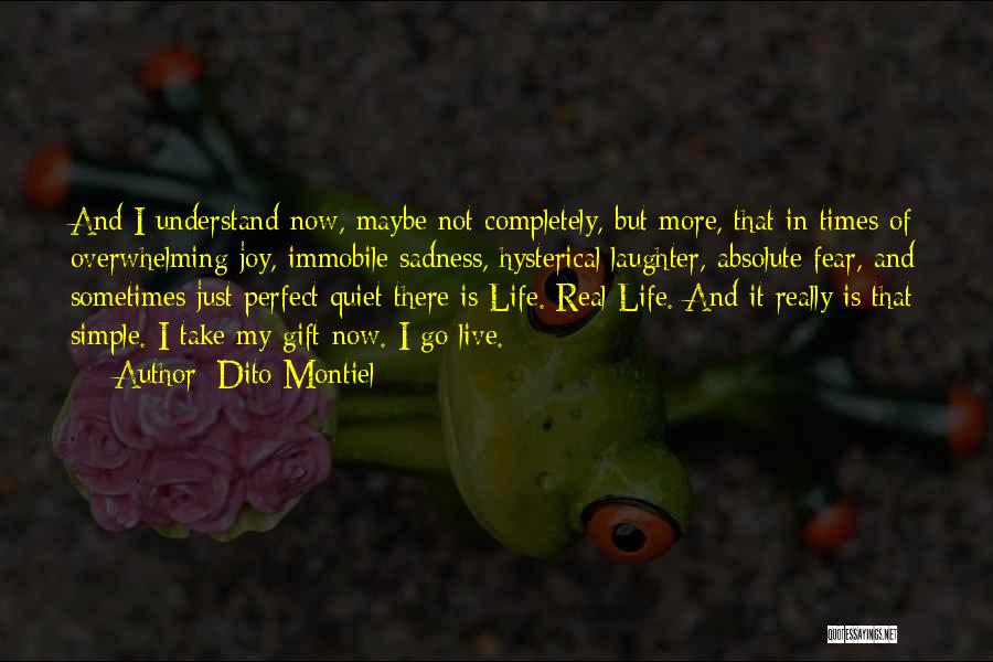 Dito Montiel Quotes: And I Understand Now, Maybe Not Completely, But More, That In Times Of Overwhelming Joy, Immobile Sadness, Hysterical Laughter, Absolute