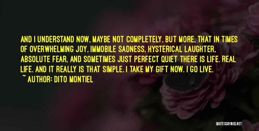 Dito Montiel Quotes: And I Understand Now, Maybe Not Completely, But More, That In Times Of Overwhelming Joy, Immobile Sadness, Hysterical Laughter, Absolute