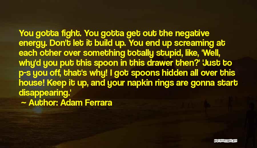 Adam Ferrara Quotes: You Gotta Fight. You Gotta Get Out The Negative Energy. Don't Let It Build Up. You End Up Screaming At