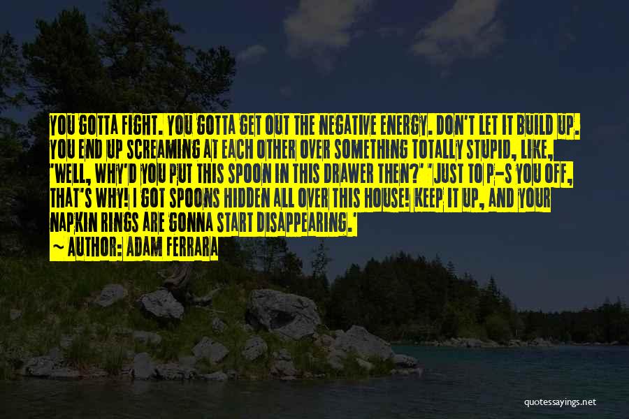 Adam Ferrara Quotes: You Gotta Fight. You Gotta Get Out The Negative Energy. Don't Let It Build Up. You End Up Screaming At