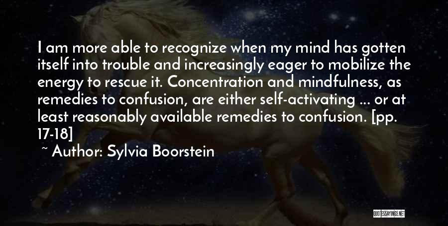 Sylvia Boorstein Quotes: I Am More Able To Recognize When My Mind Has Gotten Itself Into Trouble And Increasingly Eager To Mobilize The