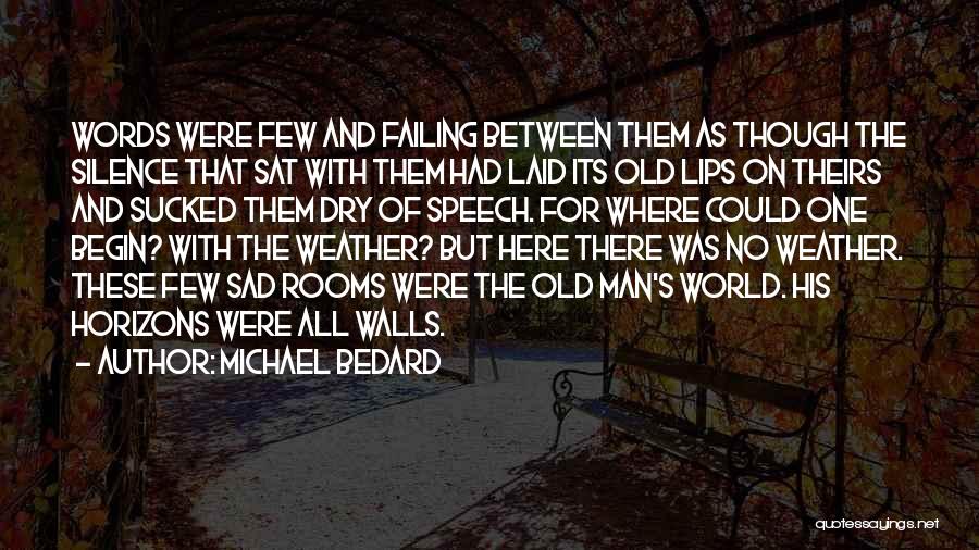 Michael Bedard Quotes: Words Were Few And Failing Between Them As Though The Silence That Sat With Them Had Laid Its Old Lips