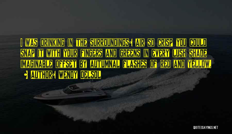 Wendy Delsol Quotes: I Was Drinking In The Surroundings: Air So Crisp You Could Snap It With Your Fingers And Greens In Every