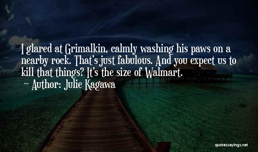 Julie Kagawa Quotes: I Glared At Grimalkin, Calmly Washing His Paws On A Nearby Rock. That's Just Fabulous. And You Expect Us To