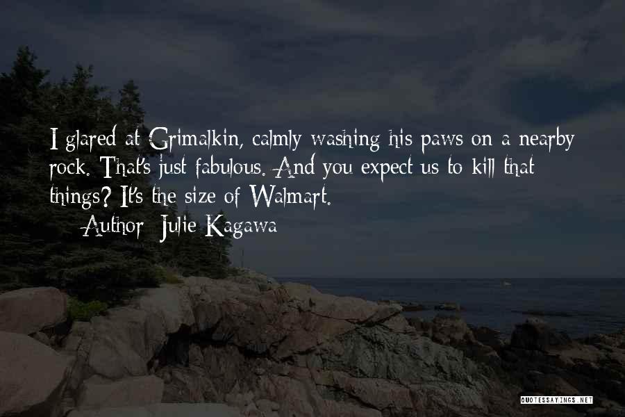 Julie Kagawa Quotes: I Glared At Grimalkin, Calmly Washing His Paws On A Nearby Rock. That's Just Fabulous. And You Expect Us To