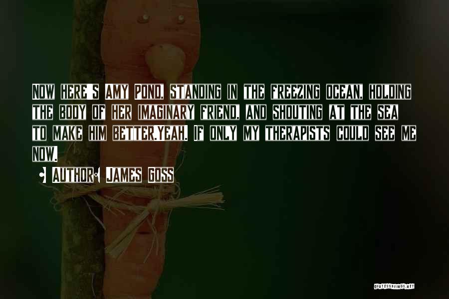James Goss Quotes: Now Here's Amy Pond, Standing In The Freezing Ocean, Holding The Body Of Her Imaginary Friend, And Shouting At The