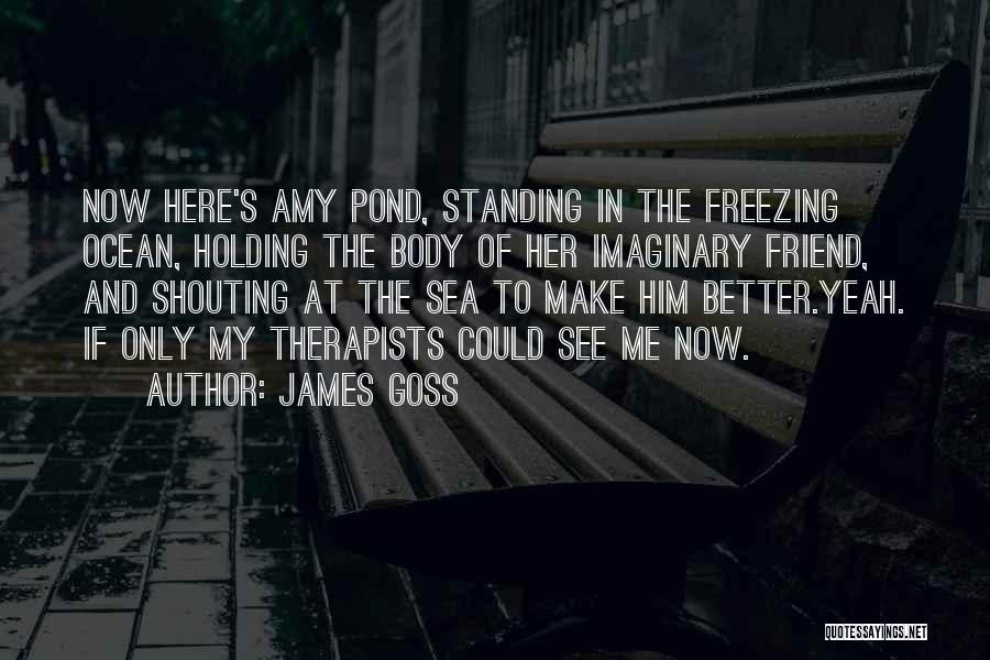 James Goss Quotes: Now Here's Amy Pond, Standing In The Freezing Ocean, Holding The Body Of Her Imaginary Friend, And Shouting At The