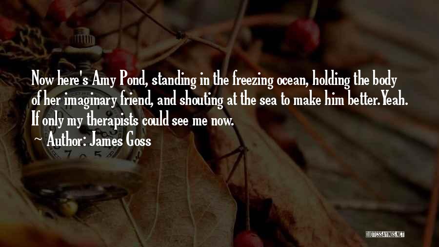 James Goss Quotes: Now Here's Amy Pond, Standing In The Freezing Ocean, Holding The Body Of Her Imaginary Friend, And Shouting At The