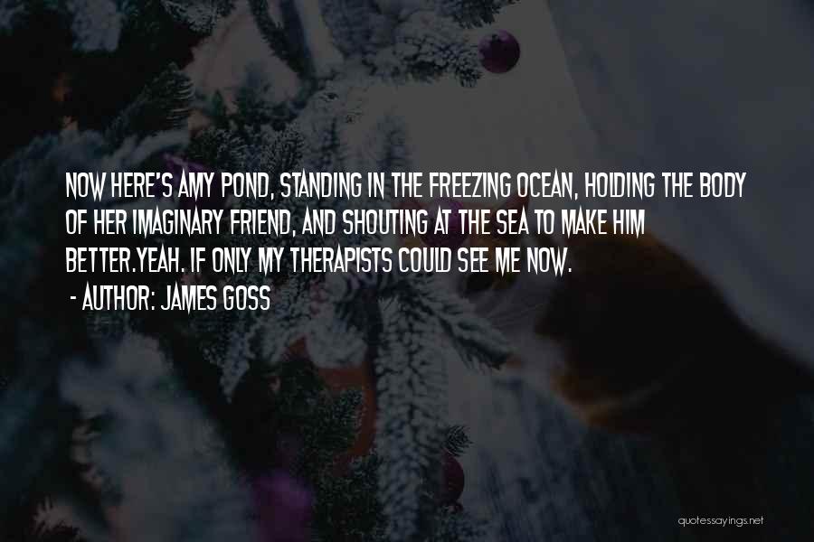 James Goss Quotes: Now Here's Amy Pond, Standing In The Freezing Ocean, Holding The Body Of Her Imaginary Friend, And Shouting At The