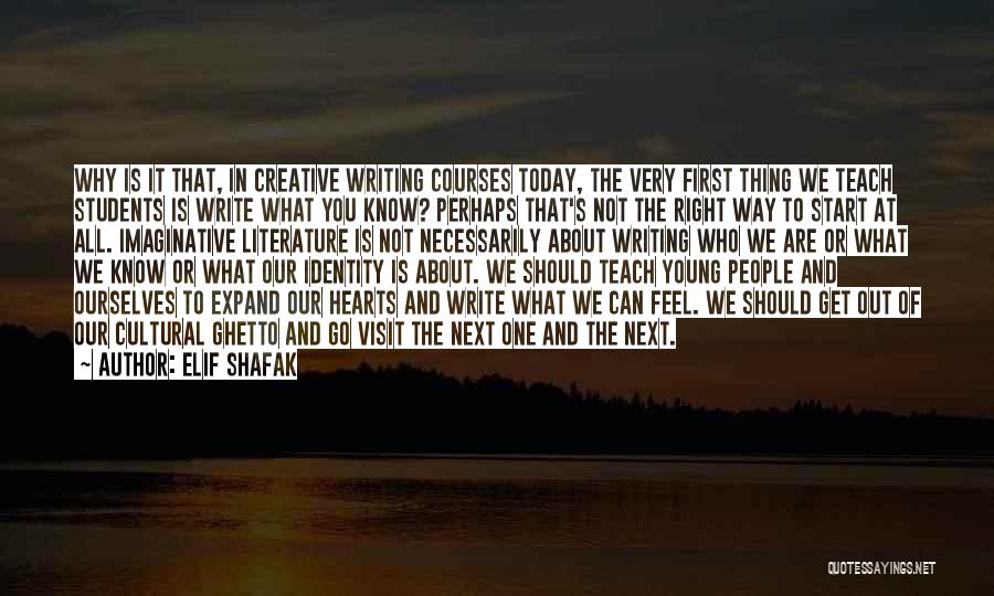 Elif Shafak Quotes: Why Is It That, In Creative Writing Courses Today, The Very First Thing We Teach Students Is Write What You