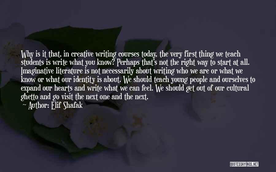 Elif Shafak Quotes: Why Is It That, In Creative Writing Courses Today, The Very First Thing We Teach Students Is Write What You