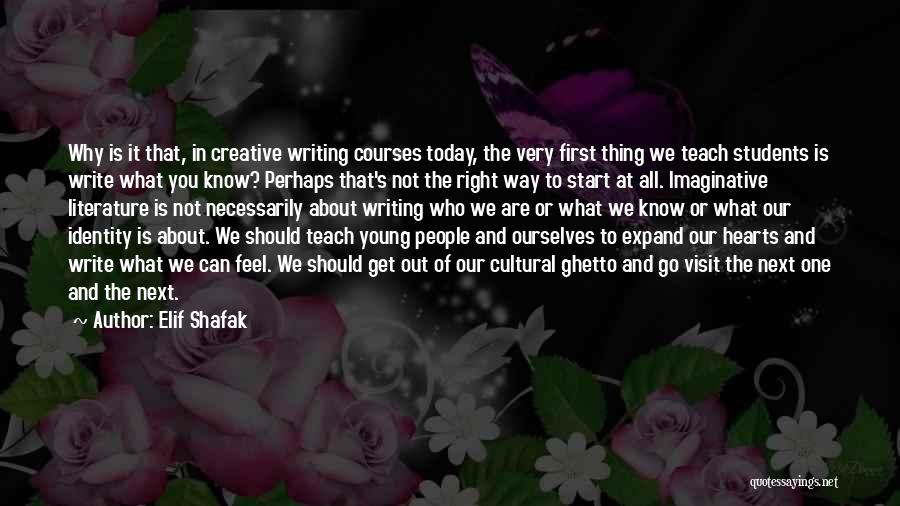 Elif Shafak Quotes: Why Is It That, In Creative Writing Courses Today, The Very First Thing We Teach Students Is Write What You