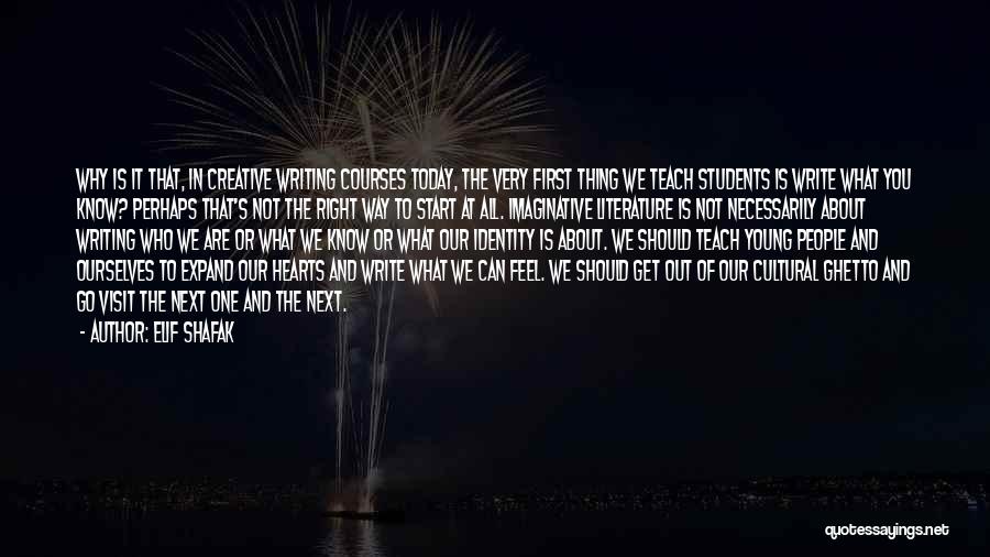 Elif Shafak Quotes: Why Is It That, In Creative Writing Courses Today, The Very First Thing We Teach Students Is Write What You