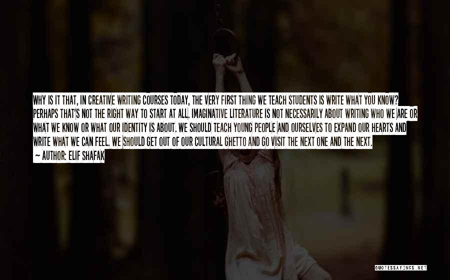 Elif Shafak Quotes: Why Is It That, In Creative Writing Courses Today, The Very First Thing We Teach Students Is Write What You