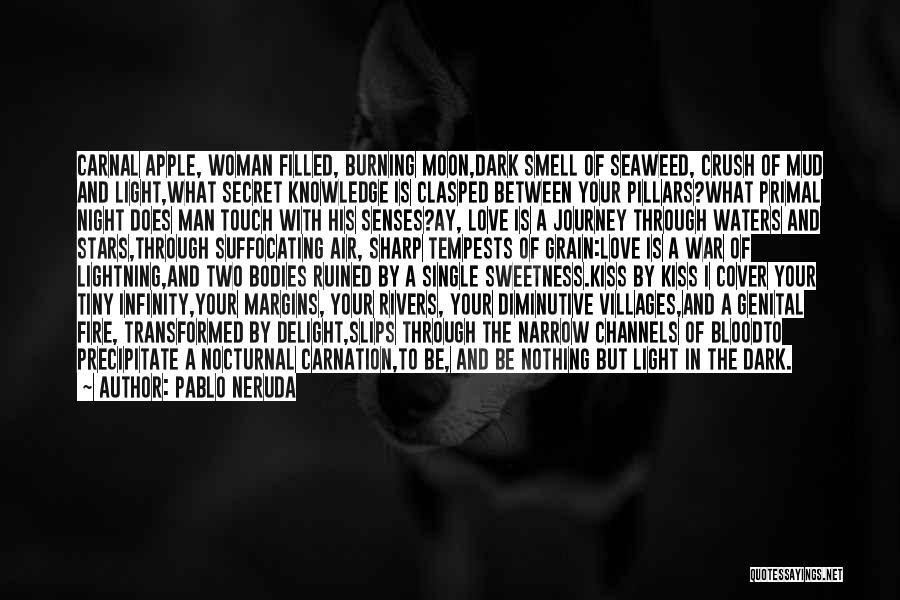 Pablo Neruda Quotes: Carnal Apple, Woman Filled, Burning Moon,dark Smell Of Seaweed, Crush Of Mud And Light,what Secret Knowledge Is Clasped Between Your