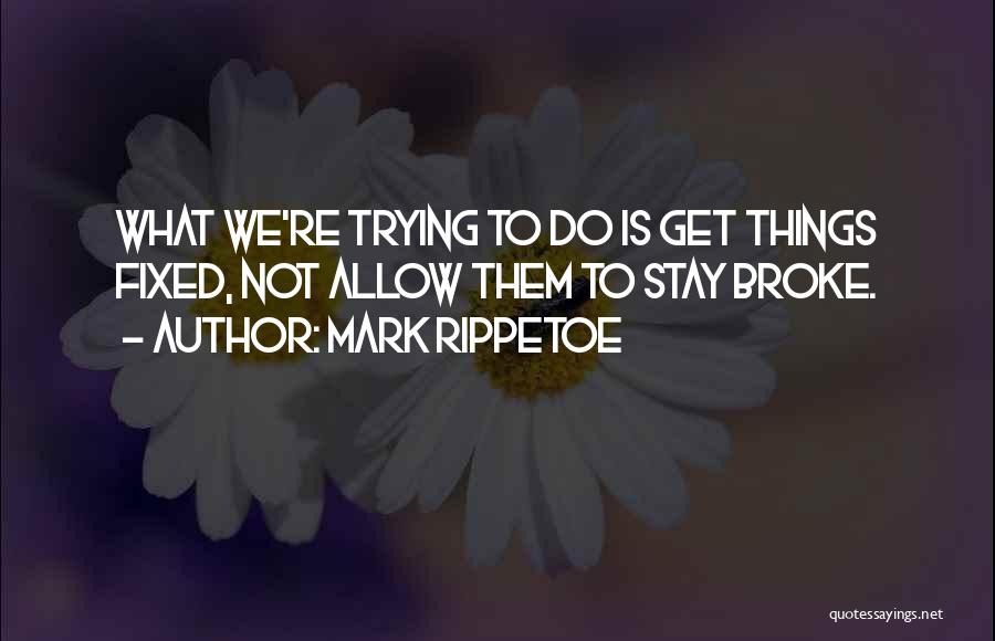 Mark Rippetoe Quotes: What We're Trying To Do Is Get Things Fixed, Not Allow Them To Stay Broke.