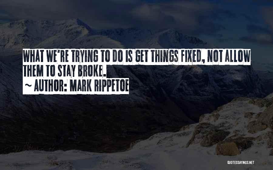 Mark Rippetoe Quotes: What We're Trying To Do Is Get Things Fixed, Not Allow Them To Stay Broke.