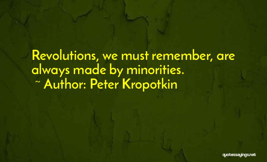 Peter Kropotkin Quotes: Revolutions, We Must Remember, Are Always Made By Minorities.