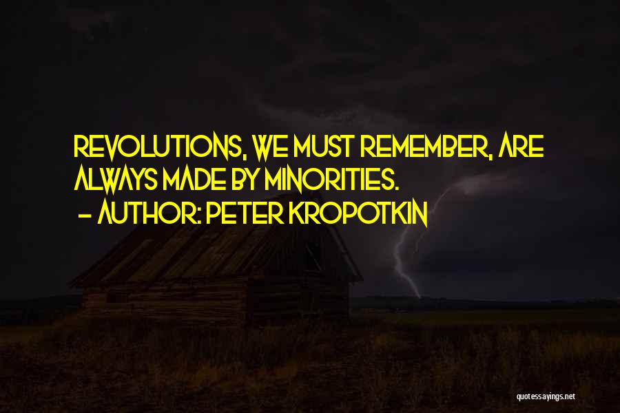 Peter Kropotkin Quotes: Revolutions, We Must Remember, Are Always Made By Minorities.