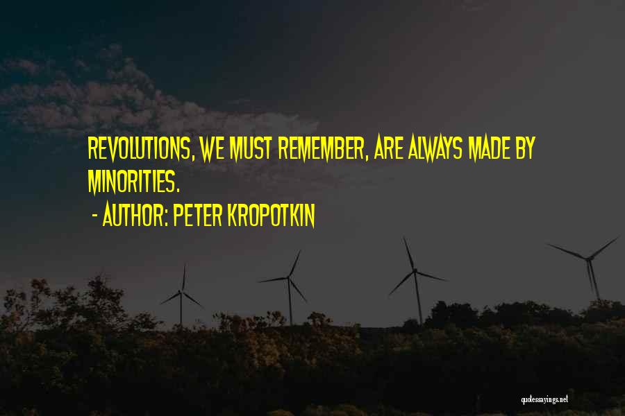 Peter Kropotkin Quotes: Revolutions, We Must Remember, Are Always Made By Minorities.