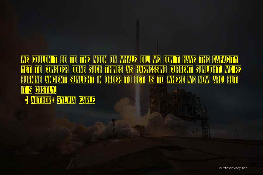 Sylvia Earle Quotes: We Couldn't Go To The Moon On Whale Oil. We Don't Have The Capacity Yet To Consider Doing Such Things