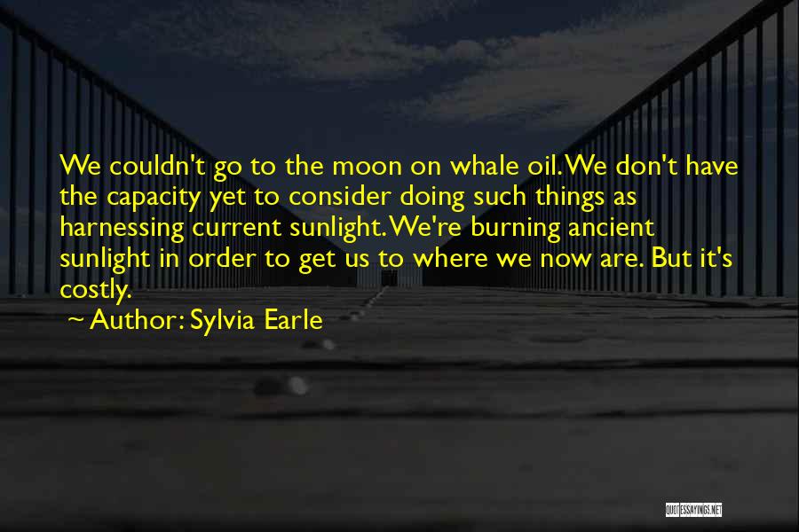 Sylvia Earle Quotes: We Couldn't Go To The Moon On Whale Oil. We Don't Have The Capacity Yet To Consider Doing Such Things