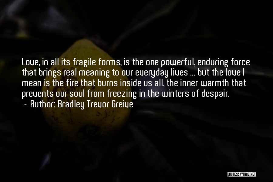 Bradley Trevor Greive Quotes: Love, In All Its Fragile Forms, Is The One Powerful, Enduring Force That Brings Real Meaning To Our Everyday Lives