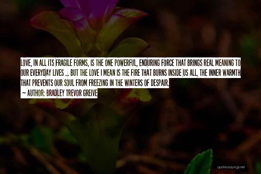 Bradley Trevor Greive Quotes: Love, In All Its Fragile Forms, Is The One Powerful, Enduring Force That Brings Real Meaning To Our Everyday Lives