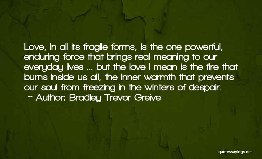 Bradley Trevor Greive Quotes: Love, In All Its Fragile Forms, Is The One Powerful, Enduring Force That Brings Real Meaning To Our Everyday Lives