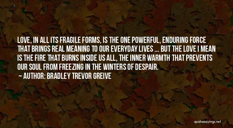 Bradley Trevor Greive Quotes: Love, In All Its Fragile Forms, Is The One Powerful, Enduring Force That Brings Real Meaning To Our Everyday Lives